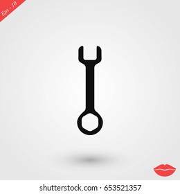 Vrench key sign icon, flat design best vector icon