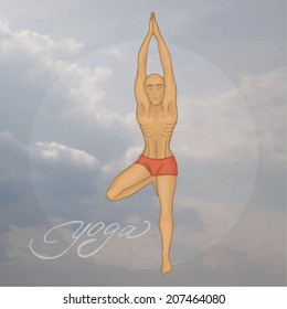 Vrikhasana_1 man in clouds