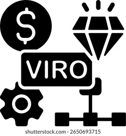 VRIO Framework Semi Sólido design de ícone minimalista
