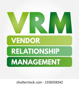 VRM - Vendor Relationship Management acronym, business concept background