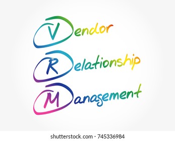 VRM - Vendor relationship management, acronym business concept