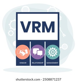 VRM - Vendor Relationship Management. business concept background. Vector illustration for website banner, marketing materials, business presentation, online advertising.