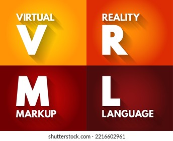 VRML - Virtual Reality Markup Language Acronym, Technology Concept Background