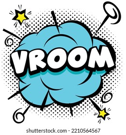 vroom Comic bright template with speech bubbles on colorful frames
