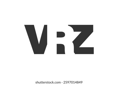 VRZ logo design. Initial letter V R Z bold font style for tech startups, consulting, corporate branding. Creative company name, headlines typography identity, trendy logotype. Vector illustration.