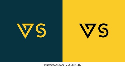 VS abstract minimalist letters Logo Monogram. It is a minimalist logo, this logo is made by combining two letters