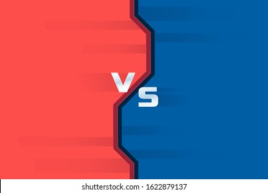 Vs background with futuristic space door. Background for cyber sport competition, fight, game, championship. Player or team versus another. Red and blue color. Vector illustration