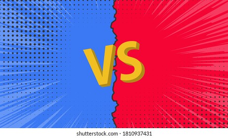 Fondo VS. Contra el diseño de pantalla. Estilo de arte pop. Ilustración del vector