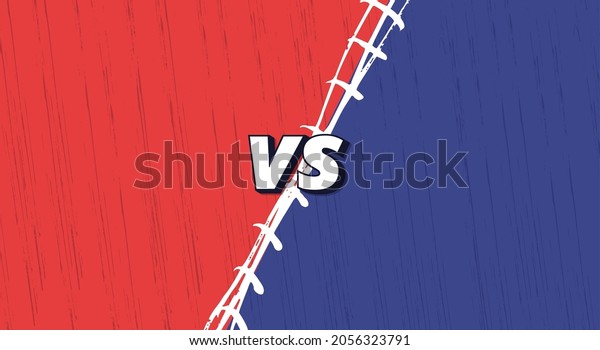 Vs banner template with\
lettering. Versus comparison blank. Decorative battle cover with\
lettering. Vector color illustration with divider and copy space\
for contestantes. 