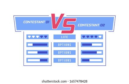 Vs battle headline. Vector infographic concept comparison graph, compare chart illustration. Boxing, martial arts, mma, fighter match vector background template. 