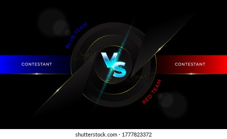 Vs battle headline, Versus screen. conflict duel between teams. Confrontation fight competition. Vector background template.