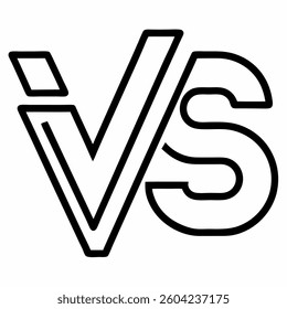 VS Battle Icon - Outline Vector Illustration