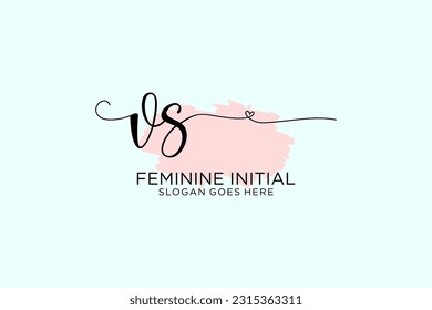 VS beauty monogram and elegant logo design handwriting logo of initial signature, wedding, fashion, floral and botanical with creative template.