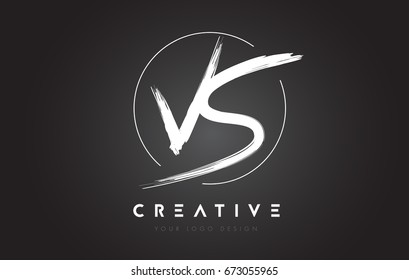 VS Brush Letter Logo Design. Artistic Handwritten Brush Letters Logo Concept Vector.