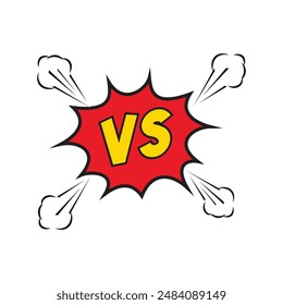 vs comic versus fight battle vector design template