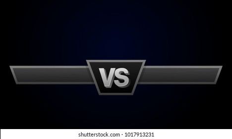 VS duel challenge vector illustration. Versus Board of rivals, with space for text.