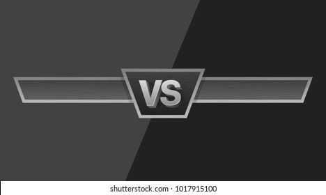 VS duel challenge vector illustration. Versus Board of rivals, with space for text.