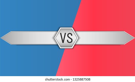 VS duel challenge vector illustration. Versus Board of rivals, with space for text.