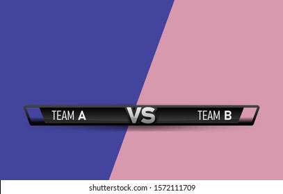 VS duel challenge vector illustration. Versus Board of rivals, with space for text.