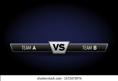 VS duel challenge vector illustration. Versus Board of rivals, with space for text.
