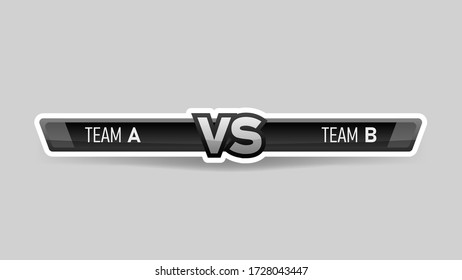 VS Duell Herausforderung Vektor Illustration. Im Gegensatz zum Vorstand von Rivalen, mit Platz für Text.