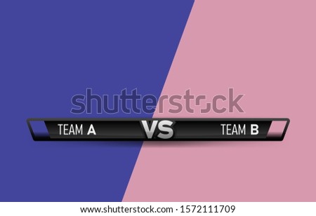 VS duel challenge vector illustration. Versus Board of rivals, with space for text.