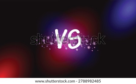VS glowing light effect background design with bold typography centered between red and blue neon highlights and sparkling particles. Perfect for competitions, debates, gaming battles, product comparisons, and digital projects showcasing rivalry and contrast.