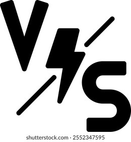 vs glyph icon illustration vector
