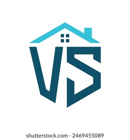 VS House Logo Design Template. Letter VS Logo for Real Estate, Construction or any House Related Business