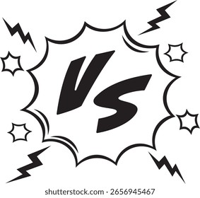 VS icon illustration, showdown scene