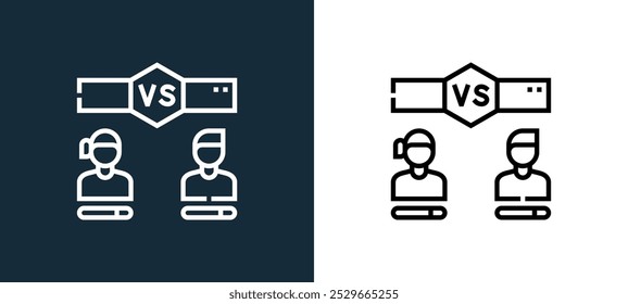 vs icon isolated on white and black colors. vs outline linear vector icon from online game collection for mobile apps, web and ui.