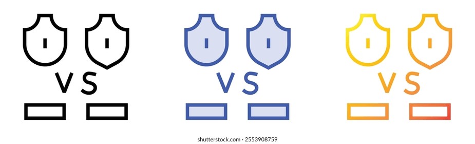 vs icon. Linear, Blue Fill and Gradient Style Design Isolated On White Background