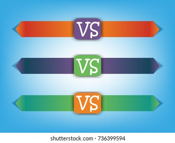 VS icon. Set of versus logo. VS letters. Fight competition symbol. Vector illustration.