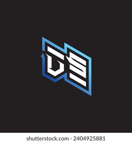 VS initial gaming team, youtube, twitch and clipart stock illustration logo