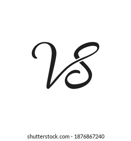VS Initial handwriting logo vector