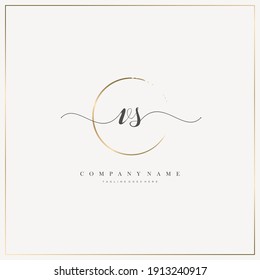 VS Initial Letter handwriting logo hand drawn template vector, logo for beauty, cosmetics, wedding, fashion and business