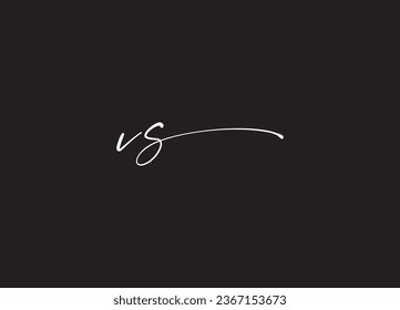 VS  initial letter logo design and handwriting logo