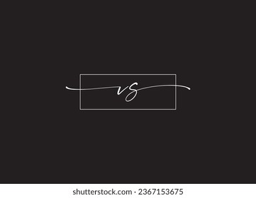 VS  initial letter logo design and handwriting logo