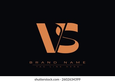 VS initial letter logo design. Letter V and S luxury alphabet letter logo icon template