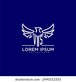 VS initial monogram for business logo with eagle image