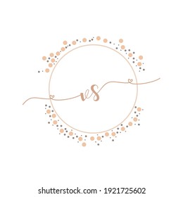VS Initial monogram handwriting luxury illustration