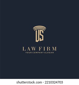 Logotipo inicial de la firma de abogados en monograma con diseño de hitos