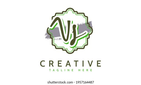 VS Initials, handwriting logo vector