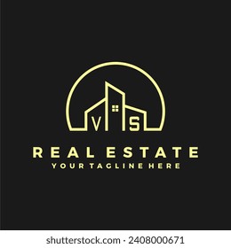 Iniciales de VS albergan el logotipo de la moderna empresa de construcción vector.eps