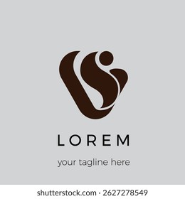 VS initials logo smooth vector icon template