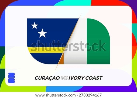 Curaçao vs Ivory Coast International Match Concept icon for Sport tournament.