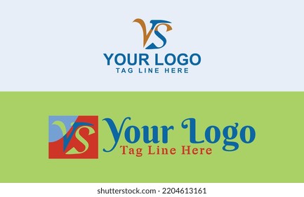 VS latter logo sector vintage typography icon 
