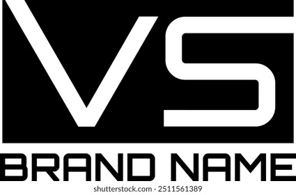 Diseño de logotipo de rectángulo de alfabeto de letra VS