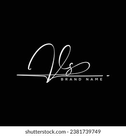 VS letter beauty handwriting vector logo. 