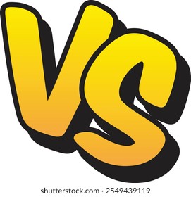 VS Letter Comic Style Design Icon, Versus, Fight, Competition Logo Vector Illustration.